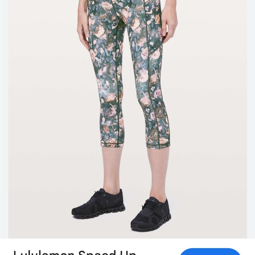 Lululemon Floral Speed up Cropped Leggings